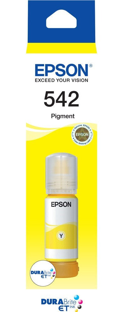 Genuine Epson 542 70ml Standard Yield Yellow Ink Bottle, T542420