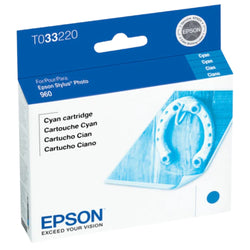 Original Epson T0332  Standard-Yield Cyan Ink Cartridge, T033220