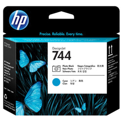 HP 744 Photo Black and Cyan Printhead, F9J86A