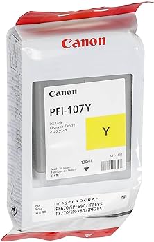 Original Canon PFI-107 130mL Yellow Ink Cartridge