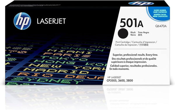 HP 501A High Yield Black LaserJet Toner Cartridge, Q6470A
