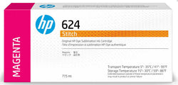 Original HP 624 775ml Magenta Stitch Dye Sublimation Ink Cartridges, 2LL55A