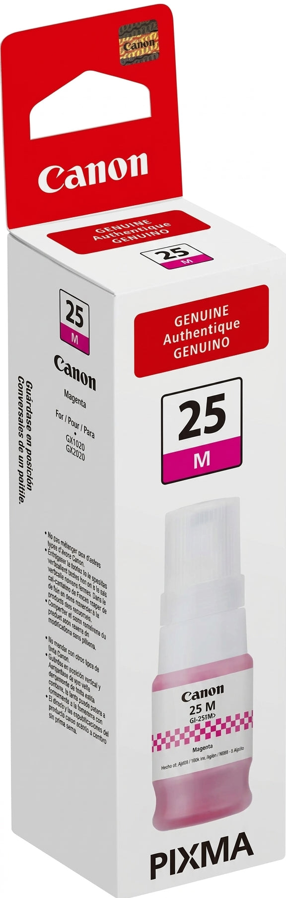 Original Canon GI-25 High Yield Magenta Ink Bottle, 6278C001 