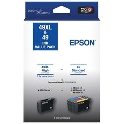 Original Epson 49XL Black & 49 Color Ink Cartridge, C13T10F996