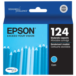Original Epson T124 Standard Yield Cyan Ink Cartridge, T124220