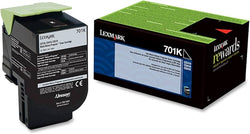 Orignal Lexmark 701K Standard Yield Black Toner Cartridge, 70C10K0