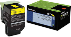 Orignal Lexmark 701Y Standard Yield Yellow Toner Cartridge, 70C10Y0