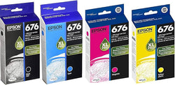 New Epson 676XL High Yield Black, Cyan, Magenta, and Yellow Ink Cartridges