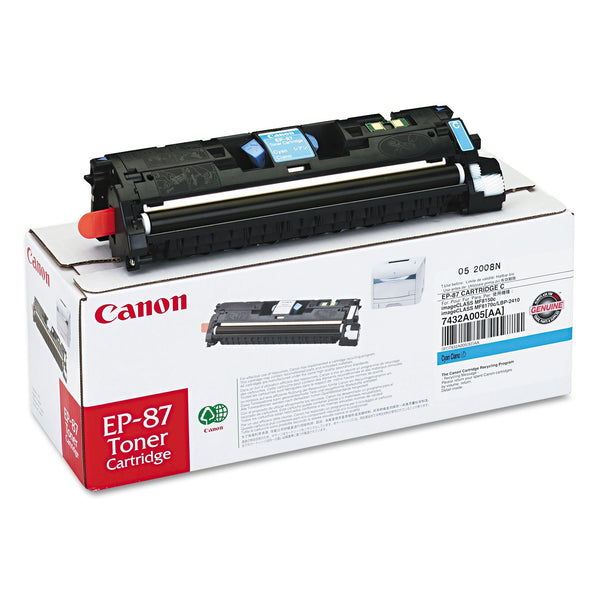 Canon Genuine EP-87 Standard Yield Cyan Toner Cartridge, 7432A005