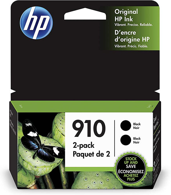 Original HP 910 (3YL61AN) Black Standard Yield Ink Cartridge-2 Pack