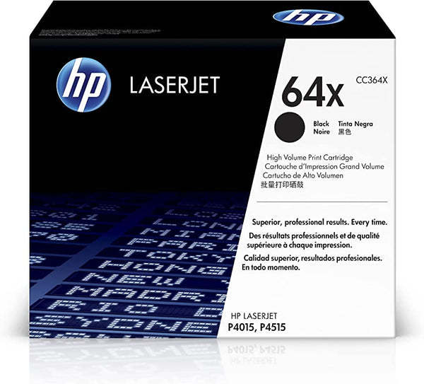 HP 64X High Yield Black LaserJet Toner Cartridge, CC364X