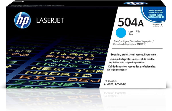HP 504A High Yield Cyan LaserJet Toner Cartridge, CE251A
