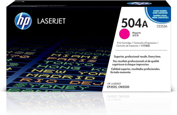 HP 504A High Yield Magenta LaserJet Toner Cartridge, CE253A