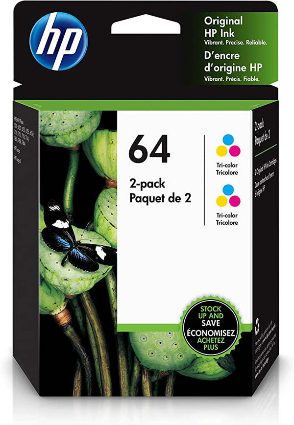 HP 64 (N9J89AN) Tri-Color Ink Cartridge- 2 Pack