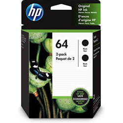 Original HP 64 (X4D92AN#140) Black Ink Cartridge- 2 Pack