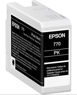Genuine Epson 770 25ml UltraChrome Photo Black Ink Cartridge, T770120