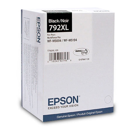 Original Epson 792XL High-Yield Black Ink Cartridge, T792XL120 