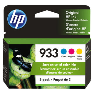 Original HP 933 Cyan, Magenta, Yellow Ink Cartridges (3-pack)