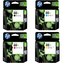 HP 88XL Black Cyan Magenta Yellow 4PK Ink Cartridges