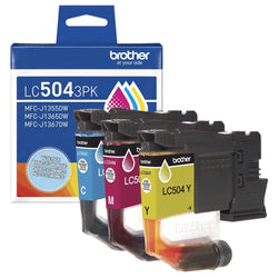 Original Brother LC504 Standard Yield Multi-Color (CMY) Ink Cartridge,3-Pack