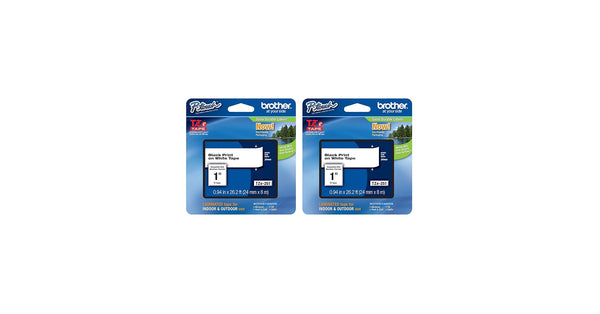 Genuine Brother P-Touch TZe-251 Laminated Tape, Black Print on White Standard Adhesive Laminated Tape for P-Touch Label Makers, Each Roll is 0.94"/24mm (1") Wide, 26.2 ft. (8M) -2 Pack