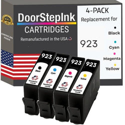 DoorStepInk Brand for HP 923 BCMY Remanufactured in the USA Ink Cartridge, 6C3Y6LN (4-Pack)
