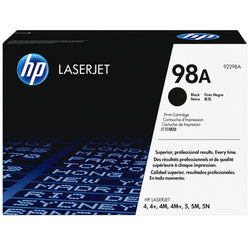 HP 98A Black Laser Toner Cartridge, 92298A