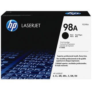 HP 98A Black Laser Toner Cartridge, 92298A