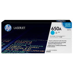 Genuine HP 650A Standard-Yield Cyan Laser Toner Cartridge, CE271A