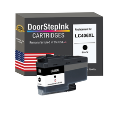 DoorStepInk Brand for Brother LC406XL High Yield Black Ink Cartridge Remanufactured in USA Inkjet Cartridge