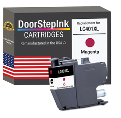 DoorStepInk Brand for Brother LC401XL Magenta High Yield Remanufactured in USA Inkjet Cartridge