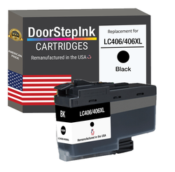 DoorStepInk Brand for Brother LC406/406XL Black Remanufactured in USA Inkjet Cartridge, LC406/406XLBK