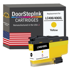 DoorStepInk Brand for Brother LC406/406XL Yellow Remanufactured in USA Inkjet Cartridge, LC406/406XLY