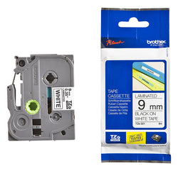 Genuine Brother TZe-221 Labelling Tape – Black on White, 9mm wide