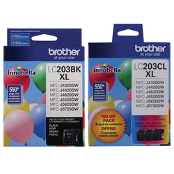 Brother LC203XL High Yield Black / 3 Color  Ink Cartridge (4-Pack)