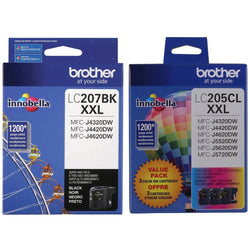 Brother LC207XXL Black & LC205XXL Color Ink Cartridges
