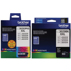 Brother LC3029XXL Extra High Yield Black, Cyan, Magenta, Yellow Ink Cartridges, Pack Of 4