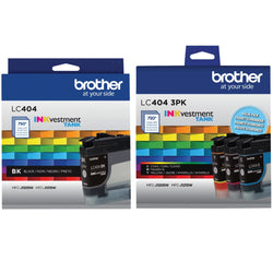 Brother LC404 Standard-Yield Black and Color Ink Cartridges, LC404 4-Pack