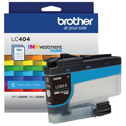 Brother LC404 Standard-Yield Cyan Ink Cartridge, LC404C