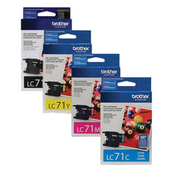 Original Brother LC71 Black, Cyan, Magenta, Yellow Ink Cartridges