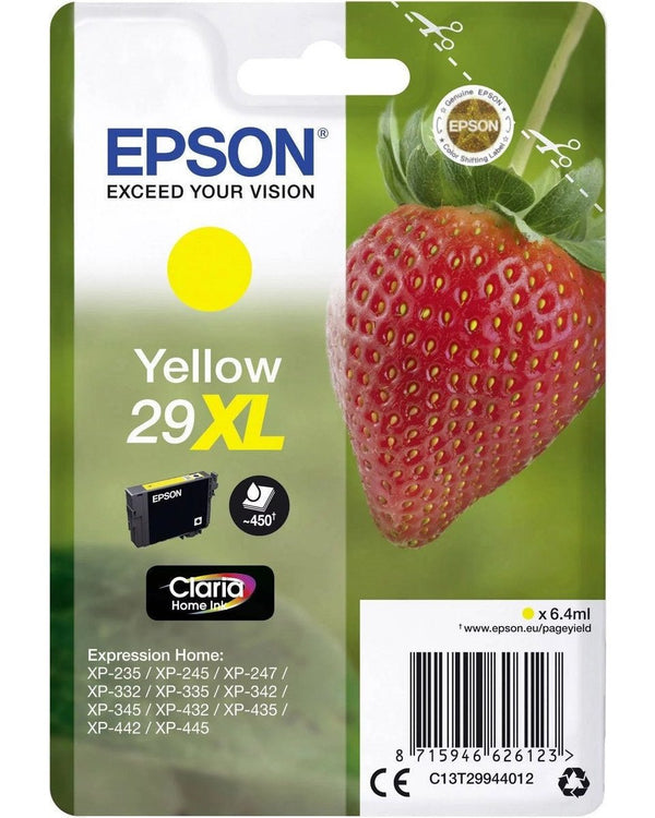 Genuine Epson 29XL Yellow Ink Cartridge, C13T299440