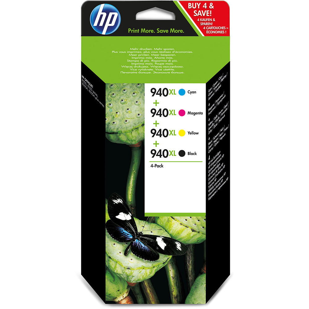 Genuine HP 940XL High Yield Black and Tri-Color Inkjet Cartridge, C2N9 ...