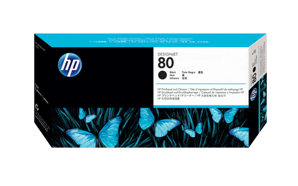 HP 80 (C4820A) Black Printhead & Printhead Cleaner