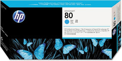 HP 80 (C4821A) Cyan Printhead & Printhead Cleaner