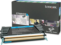 Genuine Lexmark C734A1CG Standard Yield Cyan Toner Cartridge