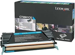 Lexmark C736/X736 High Yield Cyan Toner Cartridge, C736H1CG