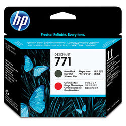 Original HP 711 Standard Yield Matte Black and Chromatic Red Printheads, CE017A