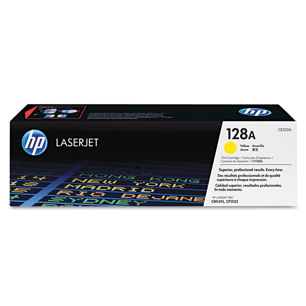 Original HP 128A Standard Yield YellowToner Cartridge, CE322A