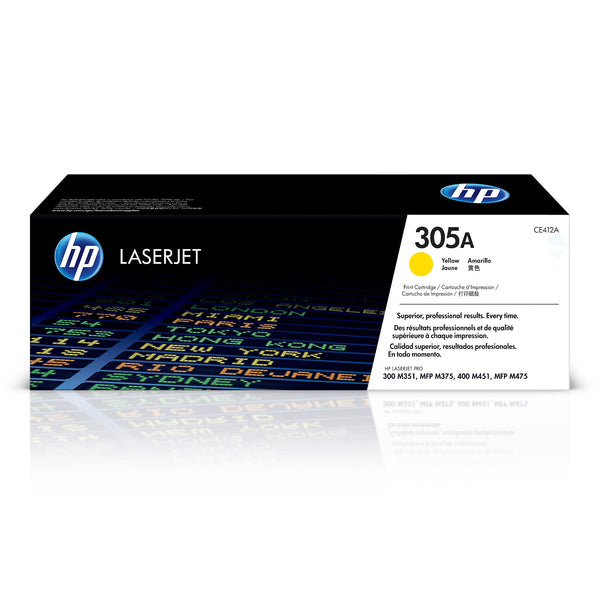 HP 305A Standard-Yield Yellow Original Toner Cartridge, CE412A