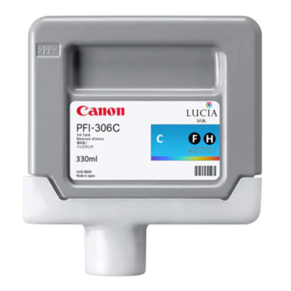 Canon PFI-306C Standard-Yield Cyan Ink Cartridge, 6658B001